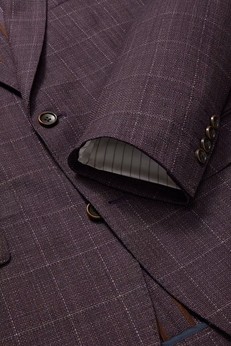 Plum Windowpane fabric detail — Bonobos Jetsetter Unconstructed Blazer