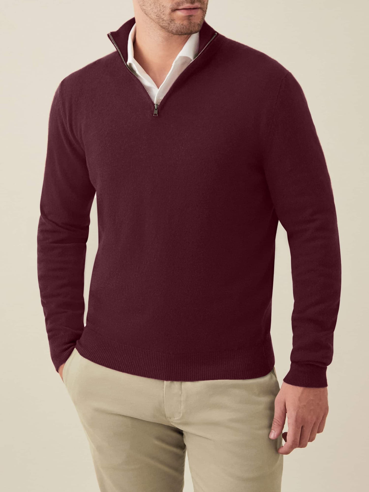 Luca Faloni Zip-up 2-Ply Cashmere, Grape